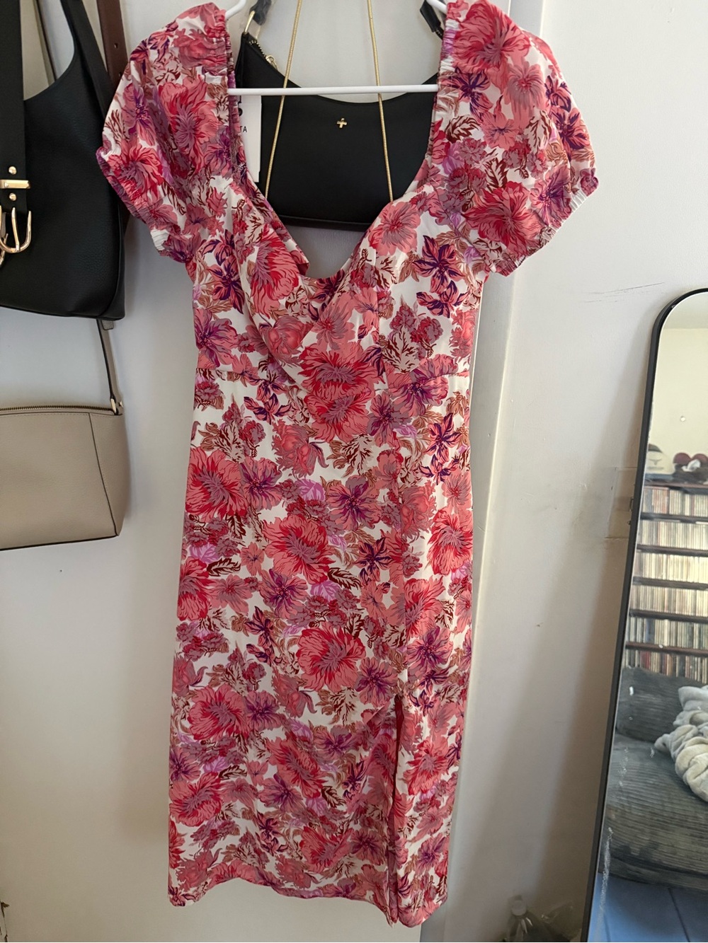 Hello Molly Pink & Purple Floral Cowl Midi Dress